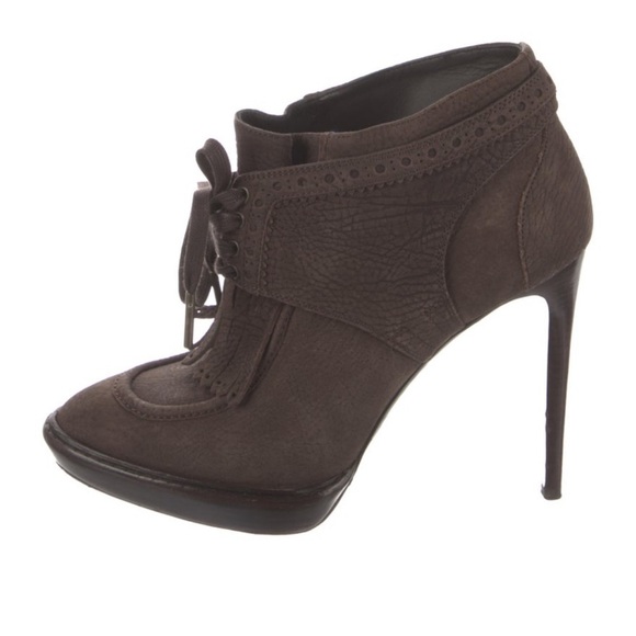 Burberry Leather Ankle Lace-Up Boots Size 9.5 - Picture 3 of 6
